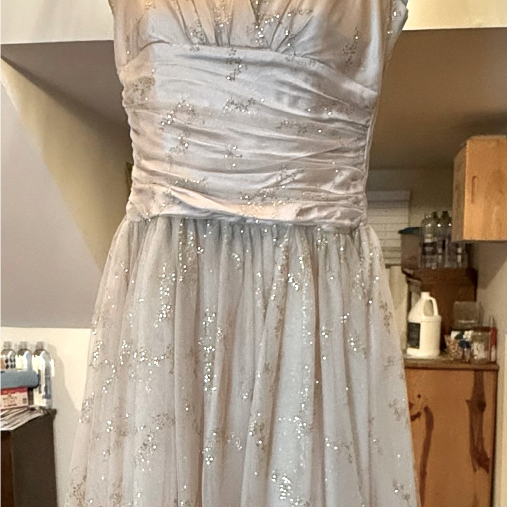 Gunne sax vintage light pink gown with gold detail